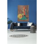 Ontheclouds Kahverengi Kübik Tasarım Leke Tutmaz Kadife Kumaş Duvar Örtüsü Duvar Halısı Tapestry, 140 x 230