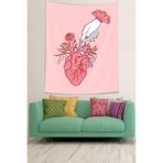 Ontheclouds Kalpte Açan Çiçekleri Sulama Temalı Leke Tutmaz Kumaş Duvar Örtüsü Duvar Halısı Tapestry, 70 x 70