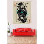 Ontheclouds Karayip Korsanları Jack Sparrow Joker Kuru Kafa Leke Tutmaz Kumaş Duvar Örtüsü Duvar Halısı Tapestry, 70 x 70