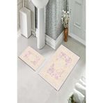 ontheclouds Kaymaz Tabanlı İkili Klozet Takımı Banyo Halısı 60x100 cm + 40x60 cm, MEGP1328