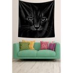 Ontheclouds Kedi Desenli Sevimli Kedi Siyah Leke Tutmaz Kadife Dokulu Kumaş Duvar Örtüsü Duvar Halısı Tapestry, 35 x 50