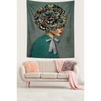 Ontheclouds Kelebek Kafalı Kadın Leke Tutmaz Kumaş Duvar Örtüsü Duvar Halısı Tapestry, 70 x 70