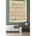 Ontheclouds Kış Temalı Nota Leke Tutmaz Kumaş Duvar Örtüsü Duvar Halısı Tapestry, 140 x 140