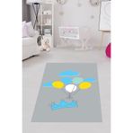 Ontheclouds Kral Tacı Balon Desenli Bulutlu Dijital Baskı Yıkanabilir Kaymaz Leke Tutmaz Bebek Odası Halısı, 80 x 500