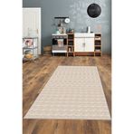 Ontheclouds Krem Kum Desenli Yıkanabilir Kaymaz Taban Leke Tutmaz Modern Salon Halısı Ve Yolluk, 100 x 250