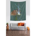 Ontheclouds Küçük Kızın Işık Saçan Hediye Kutusu Leke Tutmaz Kumaş Duvar Örtüsü Duvar Halısı Tapestry, 70 x 70