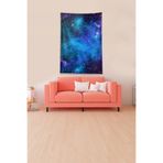 Ontheclouds Lacivert Galaksi Desenli Leke Tutmaz Kadife Kumaş Duvar Örtüsü Duvar Halısı Tapestry, 140 x 230