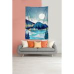 Ontheclouds Mavi Ay Tutulması Leke Tutmaz Kadife Kumaş Duvar Örtüsü Duvar Halısı Tapestry, 70 x 100, 70 x 100 DWLL324A