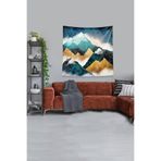 Ontheclouds Mavi Dağın Ardındaki Güneş Leke Tutmaz Kadife Kumaş Duvar Örtüsü Duvar Halısı Tapestry, 140 x 140