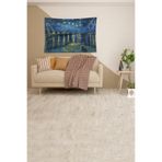 Ontheclouds Mavi Gece Ve Yakamoz Desenli Leke Tutmaz Kadife Kumaş Duvar Örtüsü Duvar Halısı Tapestry, 140 x 140