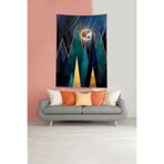 Ontheclouds Mavi Güneşin Doğuşu Sunset Leke Tutmaz Kadife Kumaş Duvar Örtüsü Duvar Halısı Tapestry, 140 x 140, 140 x 140 DWLL331D