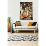 Ontheclouds Multirenk Osmanlı Sultanları Leke Tutmaz Kadife Kumaş Duvar Örtüsü Duvar Halısı Tapestry, 140 x 230