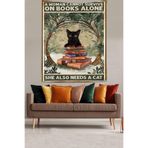 Ontheclouds Ormandaki Kitaplar Ve Siyah Kedi Leke Tutmaz Kumaş Duvar Örtüsü Duvar Halısı Tapestry, 35 x 50