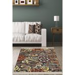 Ontheclouds Osmanlı Motifler Çiçek Desenli Etnik Dijital Baskı Yıkanabilir Kaymaz Taban Salon Halı Ve Yolluk, 120 x 200