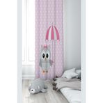 ontheclouds Pembe Baykuş Desenli Dijital Baskı Fon Perdesi, 70 x 240, FONPRD10, pembe-gri
