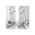 ontheclouds Pembe Bulut Desenli Dijital Baskı Fon Perdesi, 70 x 240, FONPRD19, pembe-beyaz