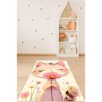 Ontheclouds Pembe Bulut Kalp Yağmuru Yıkanabilir Kaymaz Taban Leke Tutmaz Çocuk Odası Halısı, 100 x 400