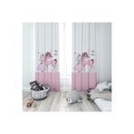 ontheclouds Pembe Unicorn Prenses Desenli Fon Perdesi, 70 x 270, FONPRD21, beyaz-pembe
