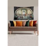 Ontheclouds Rönesans Dönemi Fresk Leke Tutmaz Kadife Dokulu Kumaş Duvar Örtüsü Duvar Halısı Tapestry, 140 x 230
