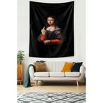 Ontheclouds Sessiz Tepki Mona Lisa El Hareketi Leke Tutmaz Kumaş Duvar Örtüsü Duvar Halısı Tapestry, 140 x 230