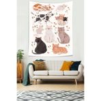 Ontheclouds Sevimli Kediler Leke Tutmaz Kumaş Duvar Örtüsü Duvar Halısı Tapestry, 70 x 70