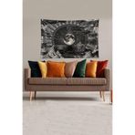 Ontheclouds Siyah-Beyaz Ay New Moon Leke Tutmaz Kadife Kumaş Duvar Örtüsü Duvar Halısı Tapestry, 100 x 140