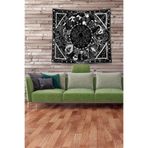 Ontheclouds Siyah Burç Desenli Leke Tutmaz Kadife Kumaş Duvar Örtüsü Duvar Halısı Tapestry, 70 x 70