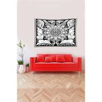 Ontheclouds Siyah Çiçek Desenli Leke Tutmaz Kadife Kumaş Duvar Örtüsü Duvar Halısı Tapestry, 70 x 100