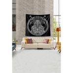 Ontheclouds Siyah Viking Tanrısı Leke Tutmaz Kadife Kumaş Duvar Örtüsü Duvar Halısı Tapestry, 35 x 50