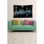 Ontheclouds Suluboya Istanbul Cami Ramazan Tema Leke Tutmaz Kadife Doku Kumaş Duvar Örtüsü Duvar Halısı Tapestry, 35 x 50