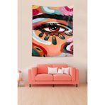 Ontheclouds Suluboya Kadın Gözü Leke Tutmaz Kumaş Duvar Örtüsü Duvar Halısı Tapestry, 100 x 140