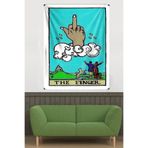 Ontheclouds The Finger Tarot Hareket Leke Tutmaz Kadife Dokulu Kumaş Duvar Örtüsü Duvar Halısı Tapestry, 100 x 140