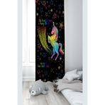 ontheclouds Unicorn Desenli Dijital Baskı Fon Perdesi, 140 x 200, FONPRD18, siyah
