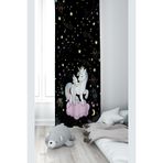 ontheclouds Unicorn Desenli Dijital Baskı Fon Perdesi, 70 x 270, FONPRD17, koyu siyah