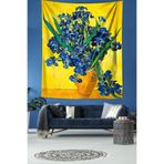 Ontheclouds Van Gogh Iris Çiçekleri Van Gogh Tablo Leke Tutmaz Kumaş Duvar Örtüsü Duvar Halısı Tapestry, 70 x 100