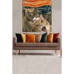 Ontheclouds Van Gogh Tablo Üzerinde Kediler Leke Tutmaz Kadife Dokulu Kumaş Duvar Örtüsü Duvar Halısı Tapestry, 35 x 50