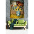 Ontheclouds Van Gogh Vazodaki Çiçekler Leke Tutmaz Kumaş Duvar Örtüsü Duvar Halısı Tapestry, 100 x 140