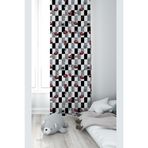 ontheclouds Yarış Arabası Desenli Çocuk Odası Fon Perdesi, 140 x 270, FONPRD13, siyah-kırmızı