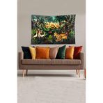 Ontheclouds Yeşil Amazondaki Hayvanlar Alemi Leke Tutmaz Kadife Kumaş Duvar Örtüsü Duvar Halısı Tapestry, 35 x 50