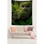 Ontheclouds Yeşil Baykuş Leke Tutmaz Kumaş Duvar Örtüsü Duvar Halısı Tapestry, 70 x 100