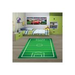 Ontheclouds Yeşil Futbol Sahası Desenli Oyun Halısı Dijital Baskı Yıkanabilir Kaymaz Taban Çocuk Odası Halısı, 100 x 200