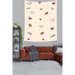Ontheclouds Yılbaşı Kurabiyeleri Cupcake Desen Leke Tutmaz Kumaş Duvar Örtüsü Duvar Halısı Tapestry, 70 x 70