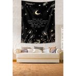 Ontheclouds Yıldızlar Ay Ve Manifesto Yazılı Leke Tutmaz Kumaş Duvar Örtüsü Duvar Halısı Tapestry, 140 x 140