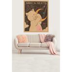 Ontheclouds Yıldızları Kucaklayan Sevimli Kedi Leke Tutmaz Kadife Kumaş Duvar Örtüsü Duvar Halısı Tapestry, 70 x 100