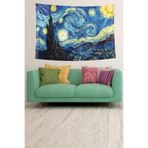 Ontheclouds Yıldızlı Geceler Van Gogh Desenli Leke Tutmaz Kadife Dokulu Kumaş Duvar Örtüsü Duvar Halısı Tapestry, 35 x 50