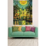 Ontheclouds Yıldızlı Geceler Van Gogh Leke Tutmaz Kumaş Duvar Örtüsü Duvar Halısı Tapestry, 70 x 70