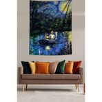 Ontheclouds Yıldızlı Gecelerde Kayıkta Van Gogh Leke Tutmaz Kumaş Duvar Örtüsü Duvar Halısı Tapestry, 140 x 140, 140 x 140 GOGH003D