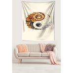 Ontheclouds Ying Yang Denge Güneş Ay Ve Günebakan Leke Tutmaz Kumaş Duvar Örtüsü Duvar Halısı Tapestry, 70 x 100