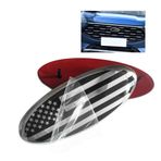 ontto 1 adet 17,5 cm ABD bayrağı araba arka ön ızgara tampon amblemi rozeti çıkartması Ford F150 F250 F350 EcoSport Focus Edge Explorer Ranger Expedition bagaj kapağı yedek kapağı gümüş