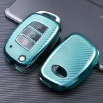 ontto 1 ADET TPU Silikon Araba Anahtarı Kılıfı Anahtarlık Hyundai I30 IX35 Accent Getz Coupe Azera Santa Elantra Aksesuarları Katlanır Flip Anahtar Kılıfı Uzaktan Anahtar Tutucu Kabuk Koruyucu 3 Düğmeli Yeşil